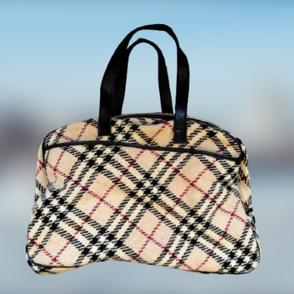 BURBERRY Bowler BAG Nova Plaid, Leather & Wool - Authentic!